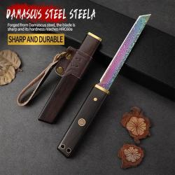 Couteau Japonais style Damas Etui Ebene, Modele: D