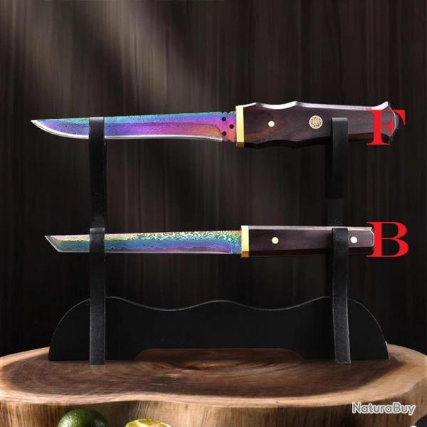 Couteau Japonais style Damas Etui Ebene, Modele: F