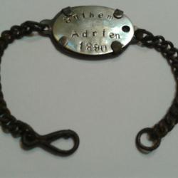 Ancien Bracelet d'identité Militaire Adrien Guihem 1890 - Limoges 133
