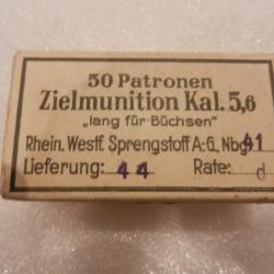 boite de cartouches allemande WW2 2° guerre 22LR d'entrainement des Jeunesses Hitlériennes