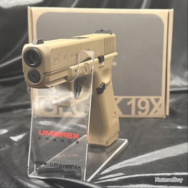 Pistolet GLOCK 19X - CO2 CAL BB/4.5 - COYOTE - 18 COUPS - Blowback
