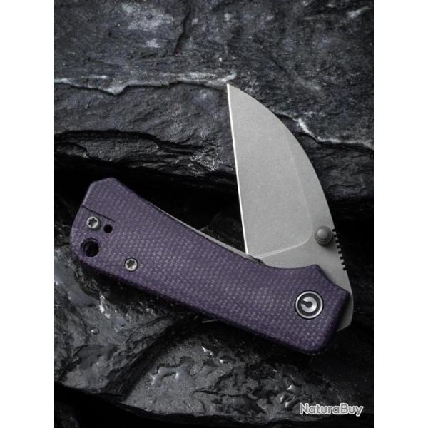 Couteau Civivi Baby Banter Wharncliffe Lame Acier Nitro-V StWash Manche Purple Micarta CIVC19068SC2