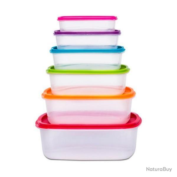 6 Pices - Lunch Box Polypropylne Couleurs assorties