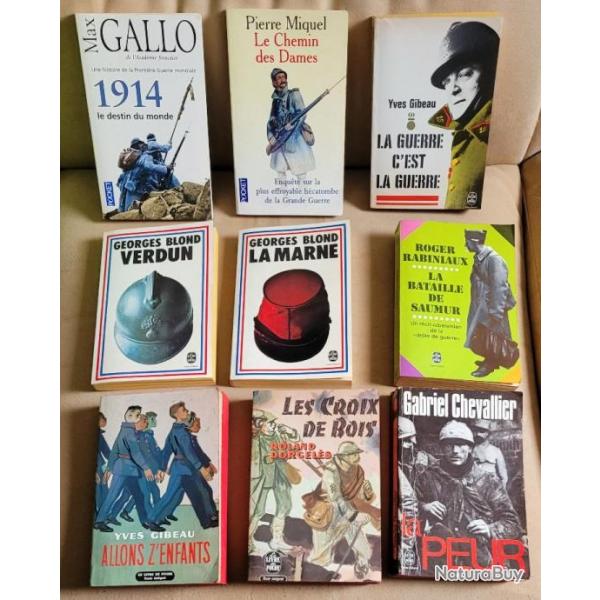 MILITARIA : 10 Livres sur la 1re Guerre Mondiale (vente  l'unit possible)