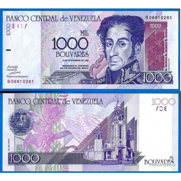 Venezuela 1000 Bolivares 1998 Billet Neuf Bolivar Pantheon National