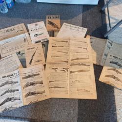 Lot documentations et catalogues anciens sur les armes fusils / notice / armurerie / années 30