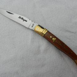 Couteau de poche canif incrustations laiton bois de palissandre marque le Bougna