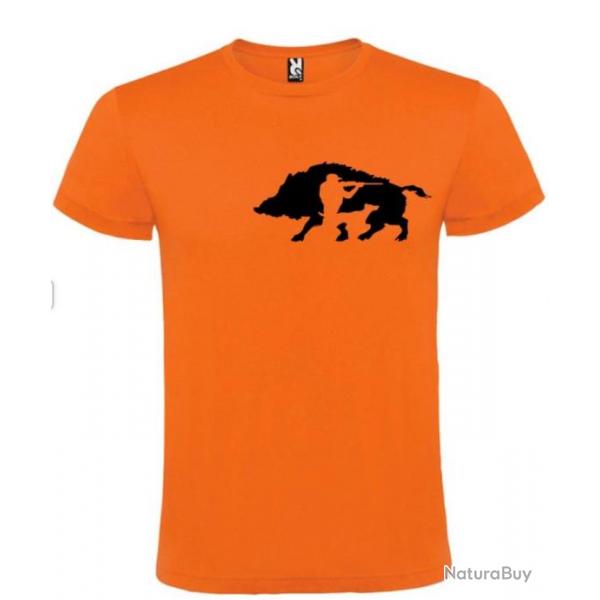 T-shirt 100 % coton motif sanglier votre t-shirt chasse spciale battue Personnaliser