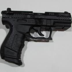 Pistolet semi auto walther P22 cal 9mm a blanc, avec embout lance fusée NEUF