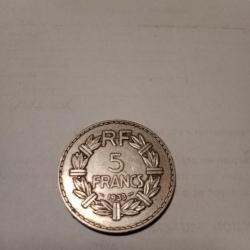 Pièce 5 francs nickel 1933