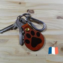 Porte-clés cuir - Patte de chien