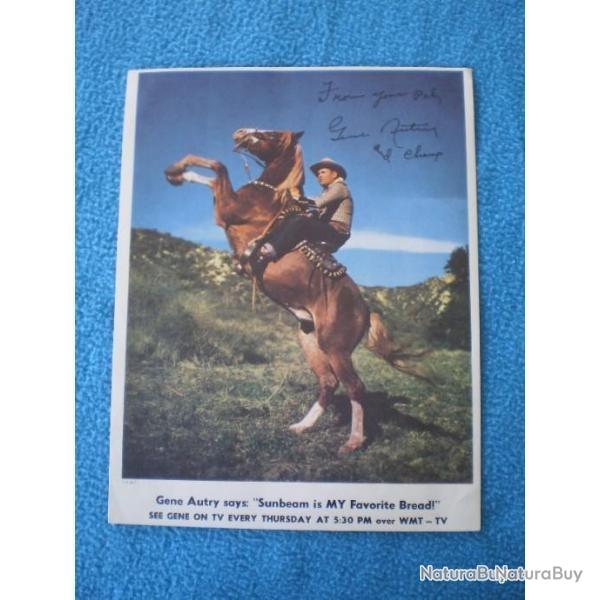 Page publicitaire Gene AUTRY et son cheval "Champion" ! Annes '50. Collection.Cowboy,Country,Old