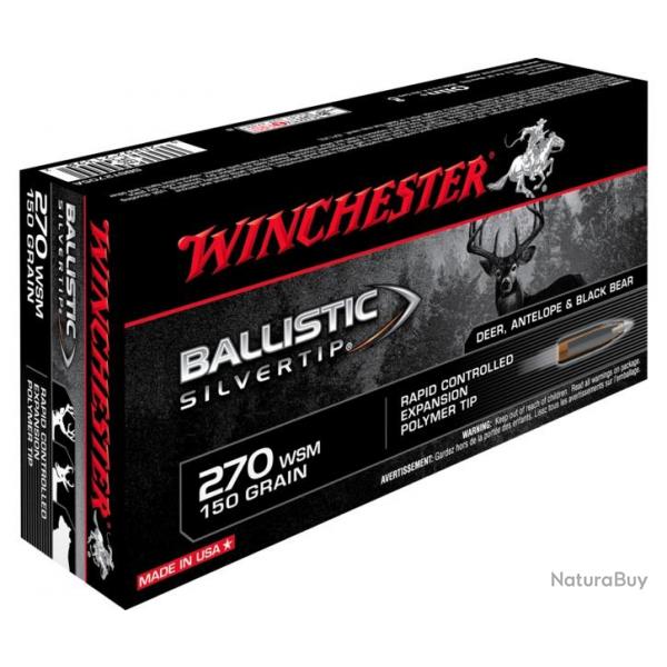 Winchester .270 WSM Ballistic Silvertip 150 gr Bote de 20