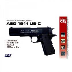 ASG Pistolet 1911 US-COMBAT - Blow Back 4,5 mm Co2 Bbs Acier