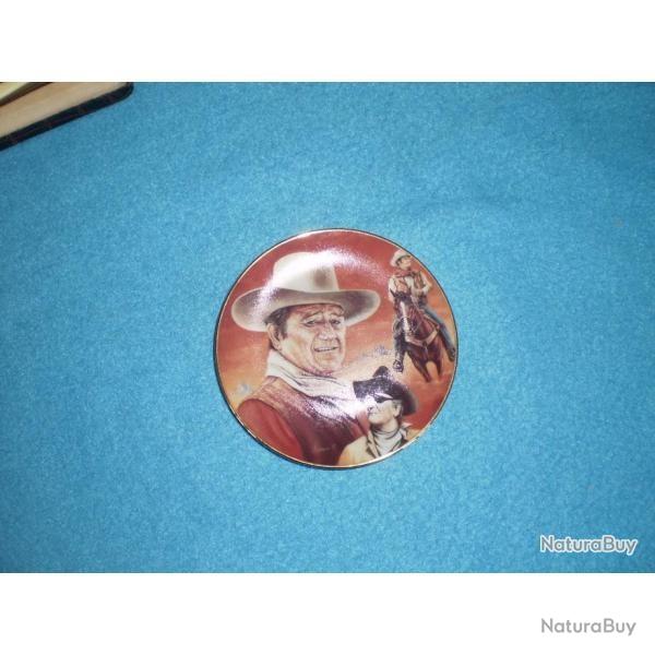 Mini Assiette John WAYNE par GLENICE 1987 ! Collection !