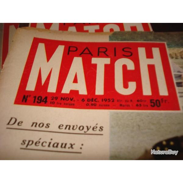 Paris-Match numro 194 du  6 dcembre 1952  tat moyen
