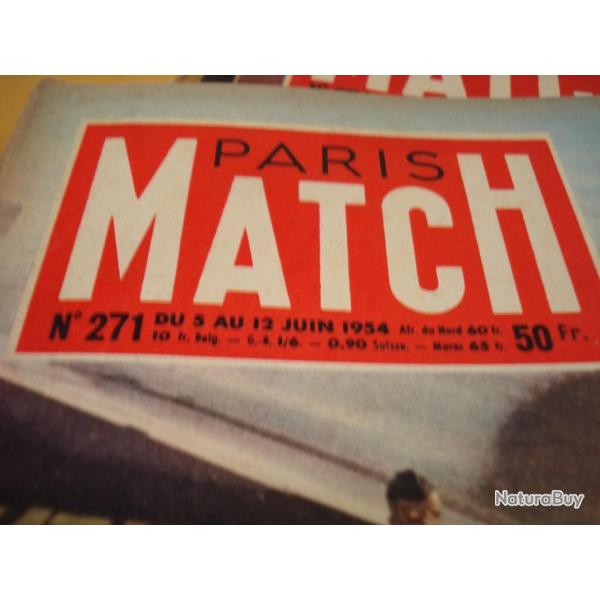 Revue rare   Paris MATCH du 5 au 12 juin 1954, Genevive de Galard,  bon tat.