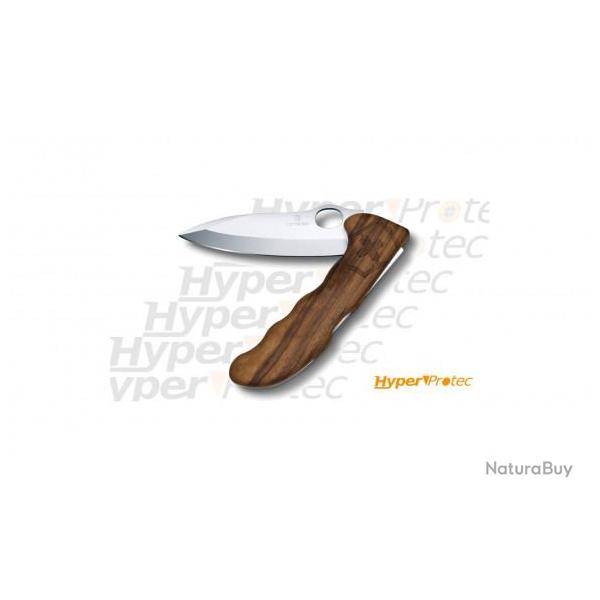 Couteau de poche Victorinox Hunter pro manche en bois noyer avec tui kaki