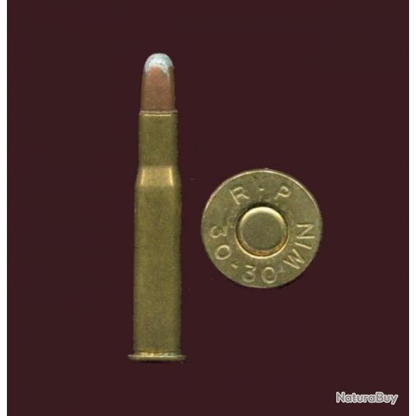 .30-30 Winchester - marque REMINGTON RP - balle cuivre pointe plomb