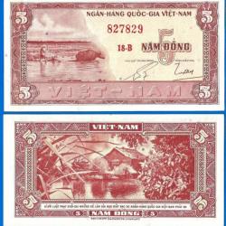 Vietnam Sud 5 Dong 1955 National Bank Billet Animal