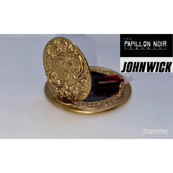 PORT GRATUIT  JOHN WICK PACTE DE SANG OUVRABLE GOLD AVEC CAPSULE DE FAUX SANG POUR LE CINEMA!