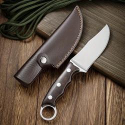 Couteau Chasse Camping Cuisine Etui Cuir, Modele: E