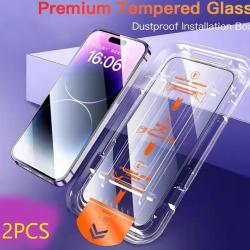 2 Ecran Protecteur Verre + Gabarit Pose pour iPhone, Smartphone: iPhone 15 Pro