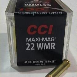 boite de 50 cartouches 22 WMR, CCI Maxi Mag FMJ 40 grains