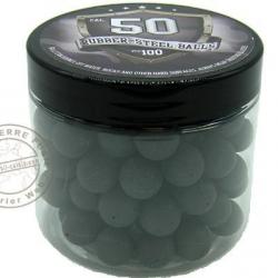Pot de 100 billes calibre .50 - Caoutchouc ou caoutchouc durci Caoutchouc Durci