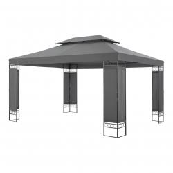 Tonnelle de jardin lanciano avec structure en acier 400 x 300 x 265 cm gris foncé 03_0008749