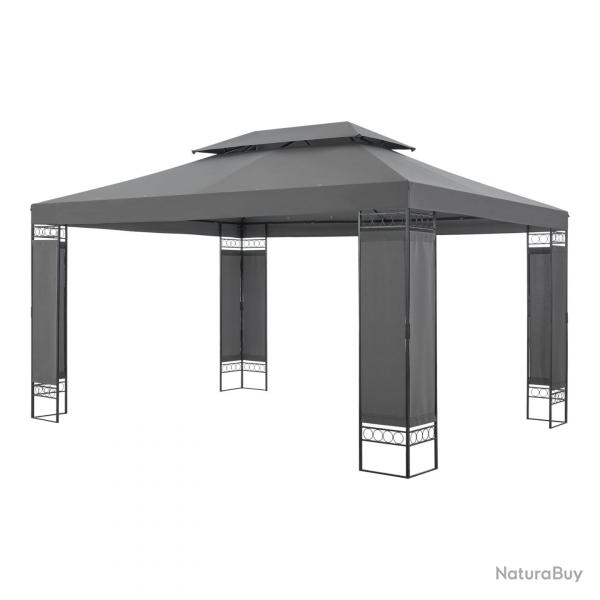 Tonnelle de jardin lanciano avec structure en acier 400 x 300 x 265 cm gris fonc 03_0008749