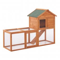 Clapier cage à deux niveaux 110 x 160 x 61 cm sapin naturel 03_0006807