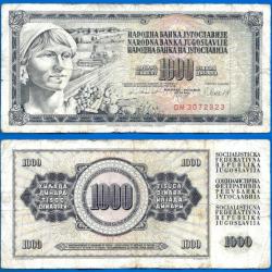 Yougoslavie 1000 Dinars 1981 Prefixe BT Billet Dinara Culture Moissonneuse