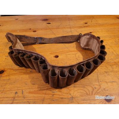 Cartouchière Ceinture Noire 18 Cartouches Calibre 12 - Neuve Avec Défaut Mineur
