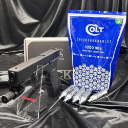 Pack Laser Prêt à tirer PISTOLET GLOCK - 17 BBS 6MM - Airsoft CO2