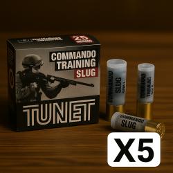Cartouches Tunet Commando training Slug 28g - Cal.12 - 125 cartouches - Pack économique