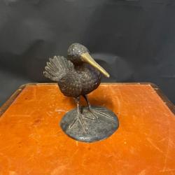 Bronze « Martin pêcheur », de M. Korniluk - XXe L 15,5x l 16 x H 19,5