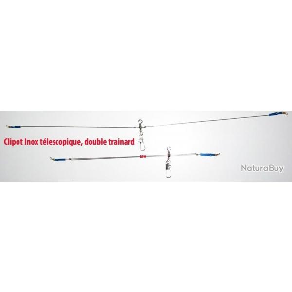 CLIPOT INOX TLESCOPIQUE, DOUBLE TRAINARD
