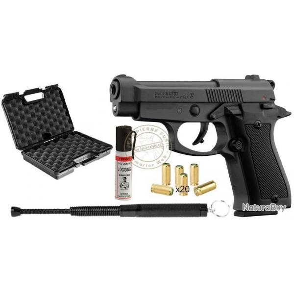 Pack dfense - Pistolet alarme KIMAR Mod. 85 noir Cal. 9mm PAK