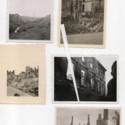 ww 2 ruines diverses , front est ?, différents petits formats 5 photos soldat allemand , wh