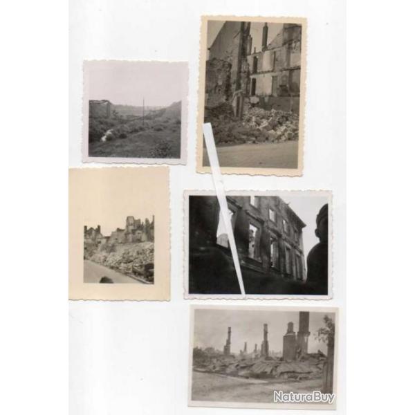ww 2 ruines diverses , front est ?, diffrents petits formats 5 photos soldat allemand , wh