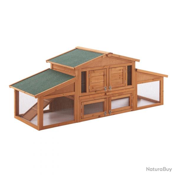 Clapier  deux niveaux 72 x 180 x 62 cm sapin naturel 03_0006810