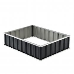 Jardinière rectangulaire acier galvanisé 118 x 90 x 30 cm anthracite 03_0007190