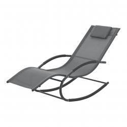 Bain de soleil à bascule tarent acier textile 174 x 63 x 88 cm gris foncé 03_0006404