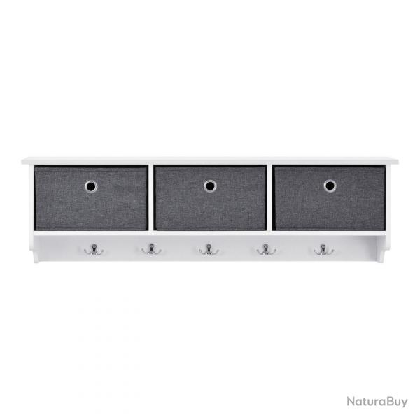Portemanteau mural 30 x 100 x 20 cm blanc gris argent 03_0008181