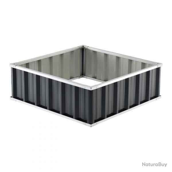 Jardinière carrée acier galvanisé 90 x 90 x 30 cm anthracite 03_0007189
