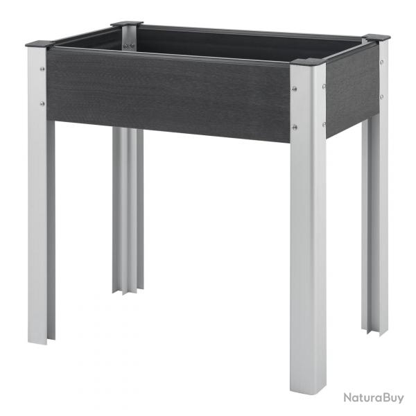 Potager surélevé à fond grillagé 75 x 40 x 75 cm gris foncé 03_0007194