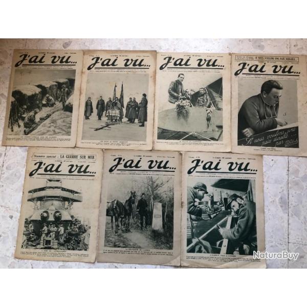 LOT 7 revues J'AI VU  n 16, 17 & 19  23 de mars et avril 1915, 1re guerre mondiale 1914 1918