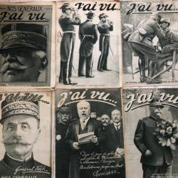 LOT 6 revues J'AI VU  n° 32 à 37 de juin & juillet 1915, 1ère guerre mondiale 1914 1918, généraux