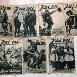 LOT 7 revues J'AI VU  n° 38 à 44 août & septembre 1915, 1ère guerre mondiale 1914 1918 cavalier alpi